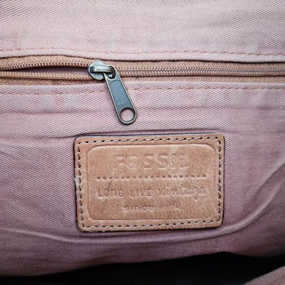 Fossil Vintage Bag Brown Genuine Leather Shouder Bag Read desc - Picture 8 of 9